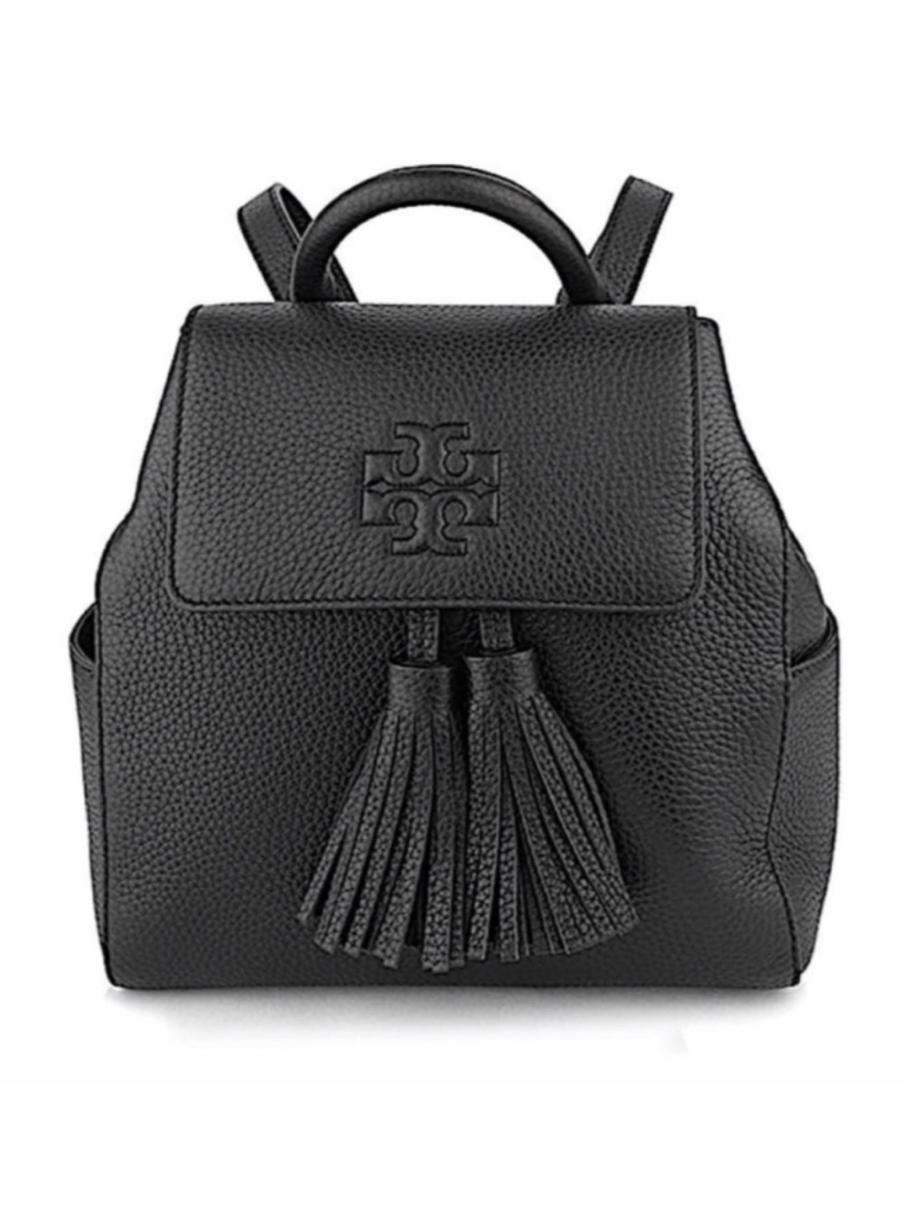 Tory Burch Thea Pebbled Leather Mini Backpack with Tassel Detail